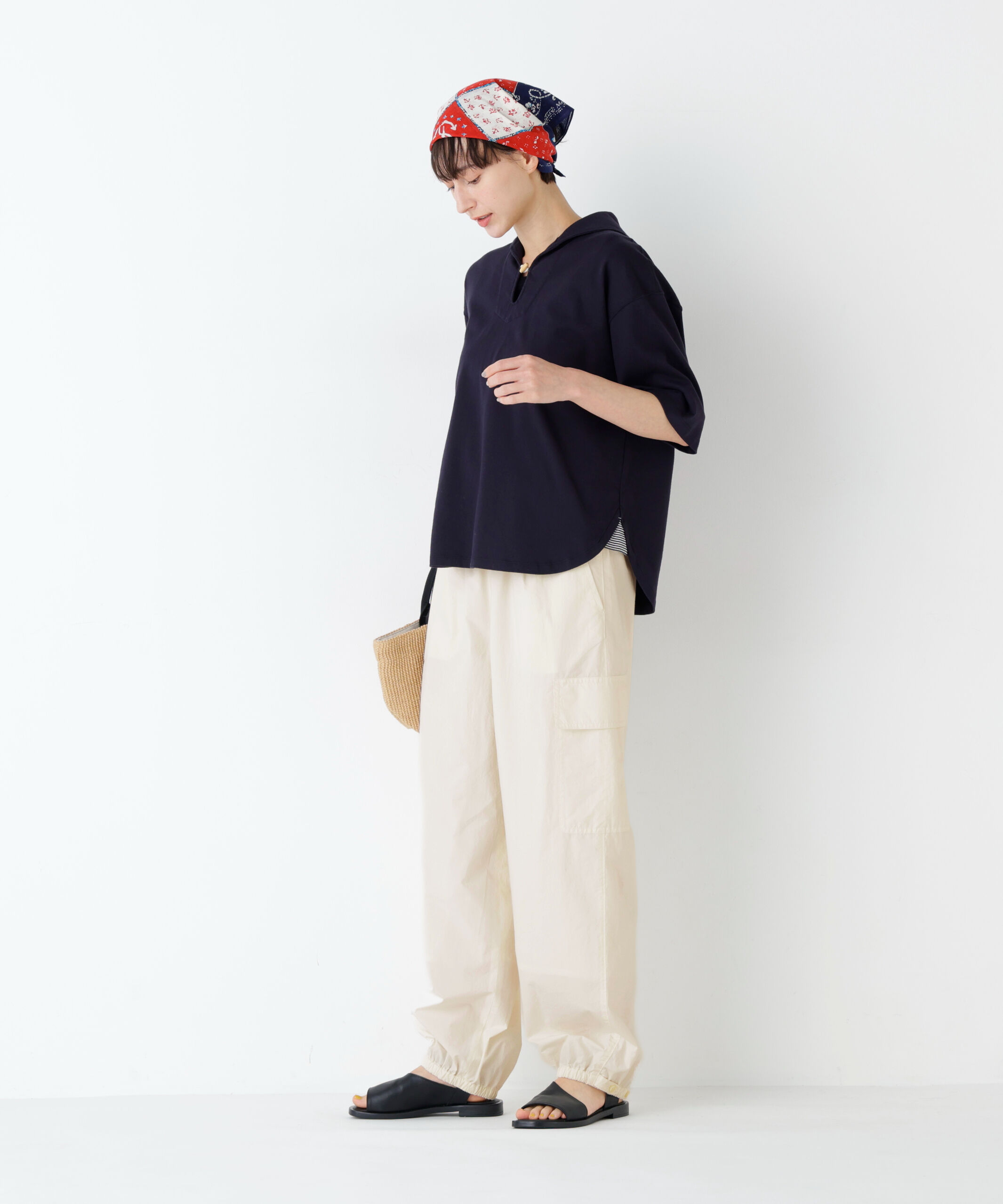  「近江晒コットンタイプライター ドロストカーゴパンツ」|その他|