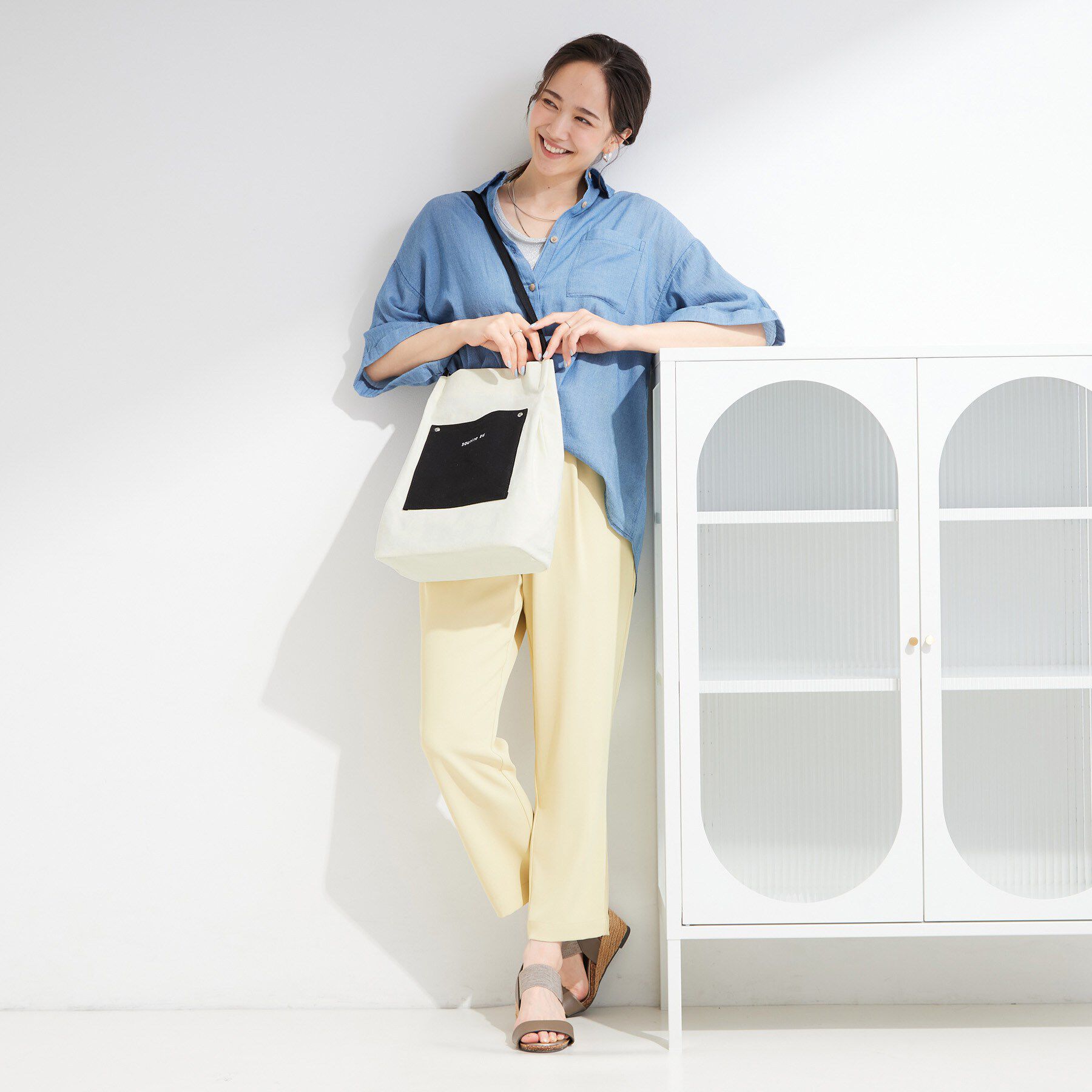 SHOO･LA･RUE「【A4サイズ/柄が選べる】肩掛けしやすい キャンバストートバッグ」|トートバッグ|