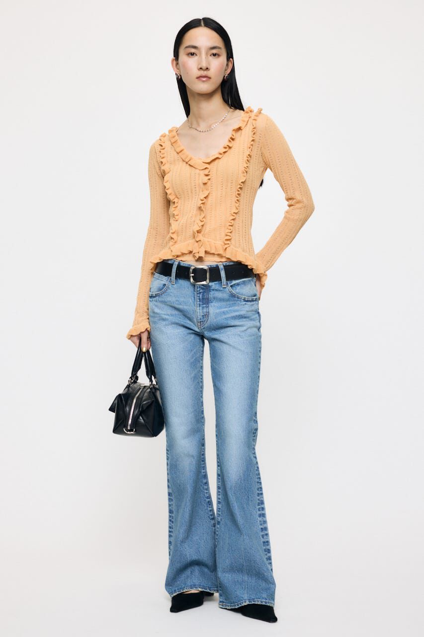 MOUSSY「POINTELLE RUFFLE カーディガン＆キャミソール」|ニット・セーター|