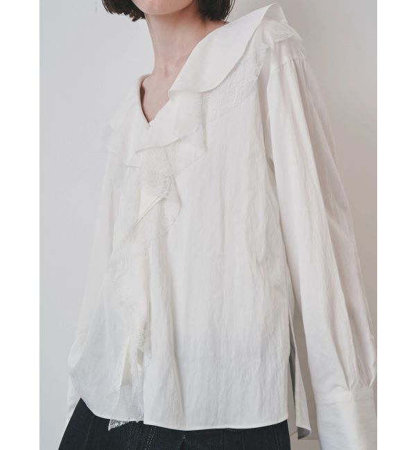 ELENDEEK「DOUBLE COLLAR RAFFLE BL」|シャツ・ブラウス|