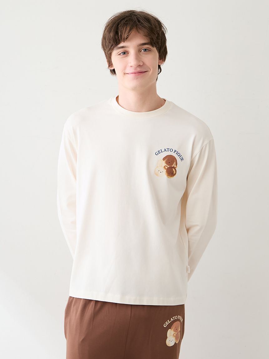 GELATO PIQUE HOMME「【HOMME】アニマルブレッドワンポイントロンT」|ルームウェア|