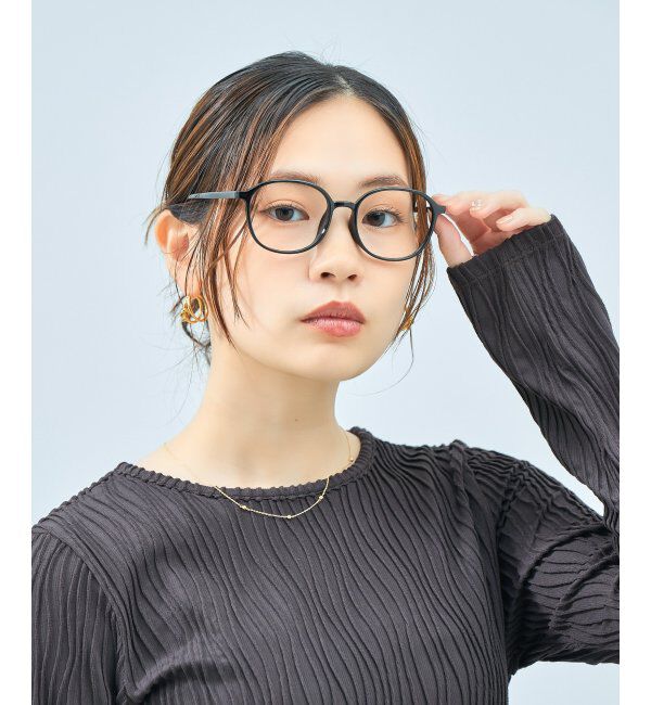  「ウェリントン型 メガネ | 黒縁フレーム 軽量 伊達めがね・度付き ユニセックス Zoff  レンズ交換券付」|メガネ|