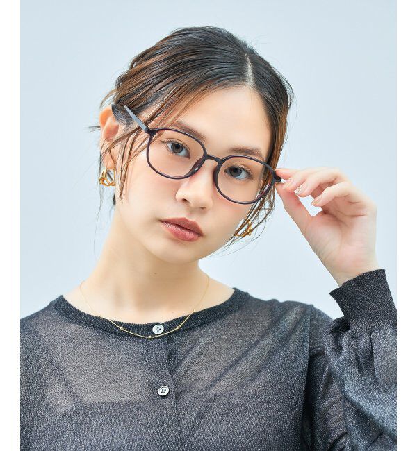  「ウェリントン型 メガネ | 黒縁フレーム 軽量 伊達めがね・度付き ユニセックス Zoff  レンズ交換券付」|メガネ|レッド1