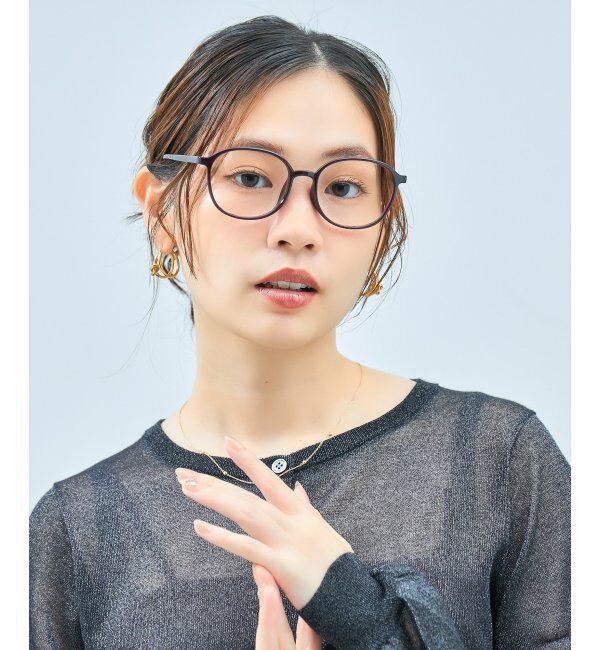  「ウェリントン型 メガネ | 黒縁フレーム 軽量 伊達めがね・度付き ユニセックス Zoff  レンズ交換券付」|メガネ|