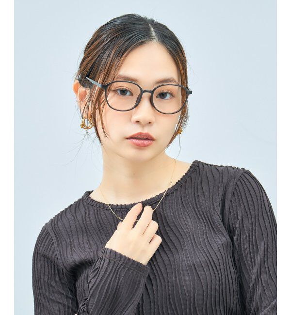  「ウェリントン型 メガネ | 黒縁フレーム 軽量 伊達めがね・度付き ユニセックス Zoff  レンズ交換券付」|メガネ|