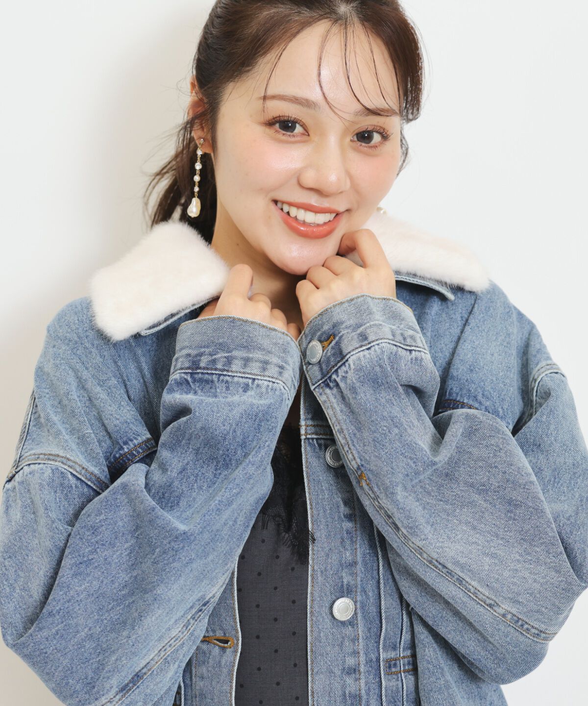 WILLSELECTION「ファーティペットオーバーサイズデニムジャケット」|デニムジャケット|