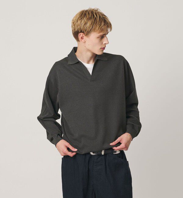 BEAUTY&YOUTH UNITED ARROWS「メランジ ミラノ スキッパー ニット ウォッシャブル」|ニット・セーター|DK.GRAY