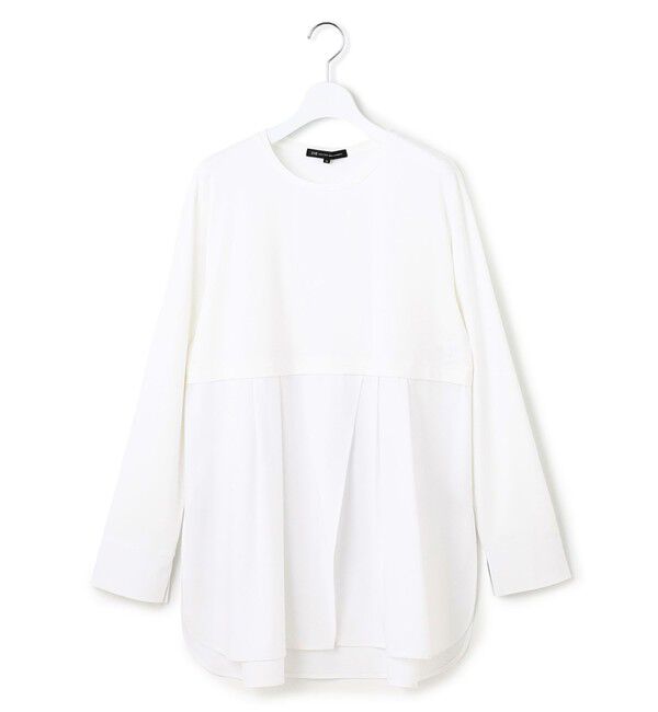 23区「【VERY掲載/洗える】ナチュラルコットンベア シャツレイヤード カットソー」|Tシャツ・カットソー|