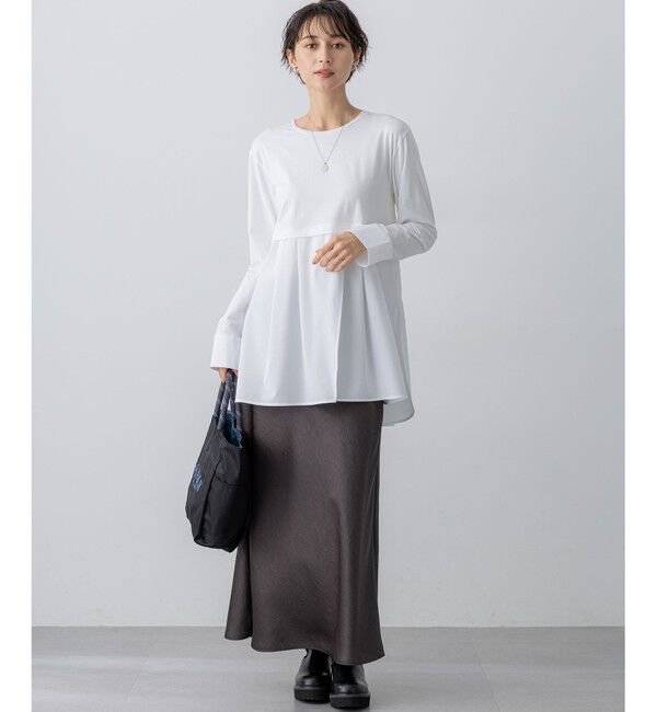 23区「【VERY掲載/洗える】ナチュラルコットンベア シャツレイヤード カットソー」|Tシャツ・カットソー|