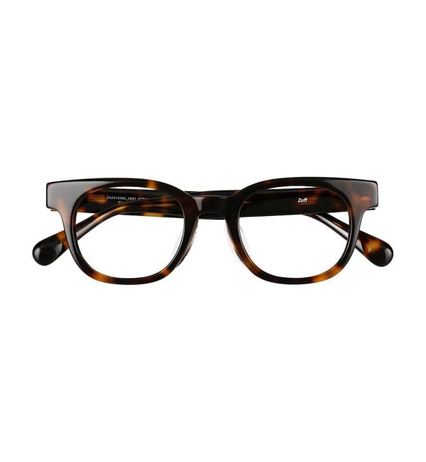  「Zoff｜メガネ｜黒縁 太縁フレーム 伊達・度付き｜FASHION VINTAGE レンズ交換券付」|メガネ|茶系デミ