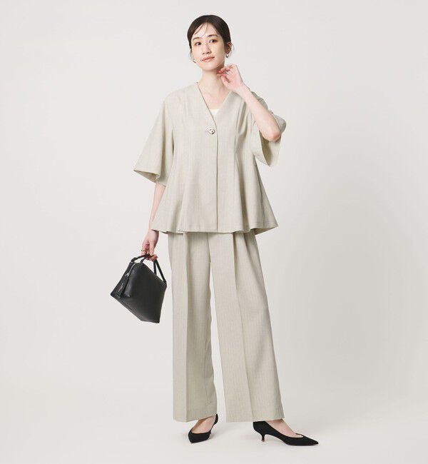 UNITED ARROWS「Spiree ストライプ ワイドパンツ ‐ウォッシャブル‐」|スラックス|