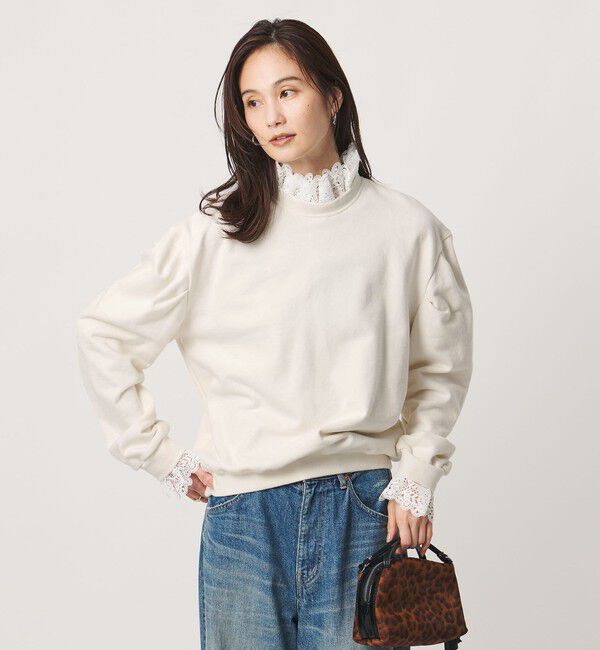 UNITED ARROWS「【別注】＜dahl&rsquo;ia＞レース ドッキング スウェット ‐united LOVE project 2026」|スウェット・ジャージ|