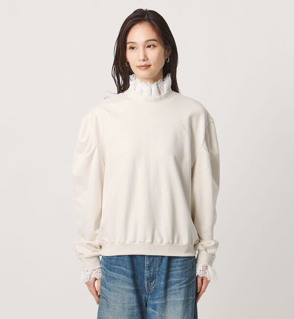 UNITED ARROWS「【別注】＜dahl&rsquo;ia＞レース ドッキング スウェット ‐united LOVE project 2026」|スウェット・ジャージ|
