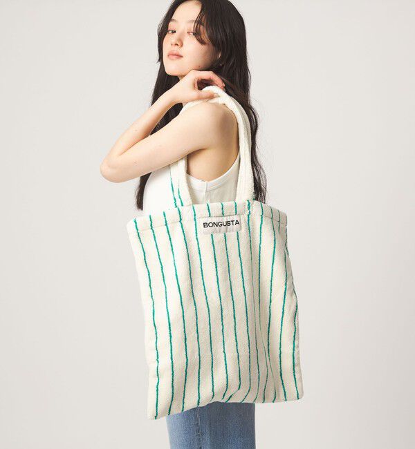 UNITED ARROWS green label relaxing「＜BONGUSTA＞トートバッグ（ストライプ）」|トートバッグ|WHITE