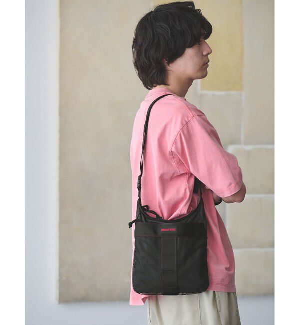 UNITED ARROWS green label relaxing「【別注】＜BRIEFING＞リップストップ サコッシュ TALL」|ショルダー・メッセンジャー|BLACK