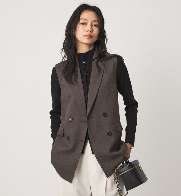 UNITED ARROWS green label relaxing「ネップツイル ベルト ジレ マシンウォッシャブル」|ベスト・ジレ|