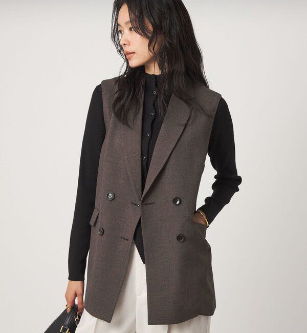 UNITED ARROWS green label relaxing「ネップツイル ベルト ジレ マシンウォッシャブル」|ベスト・ジレ|
