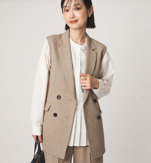 UNITED ARROWS green label relaxing「ネップツイル ベルト ジレ マシンウォッシャブル」|ベスト・ジレ|