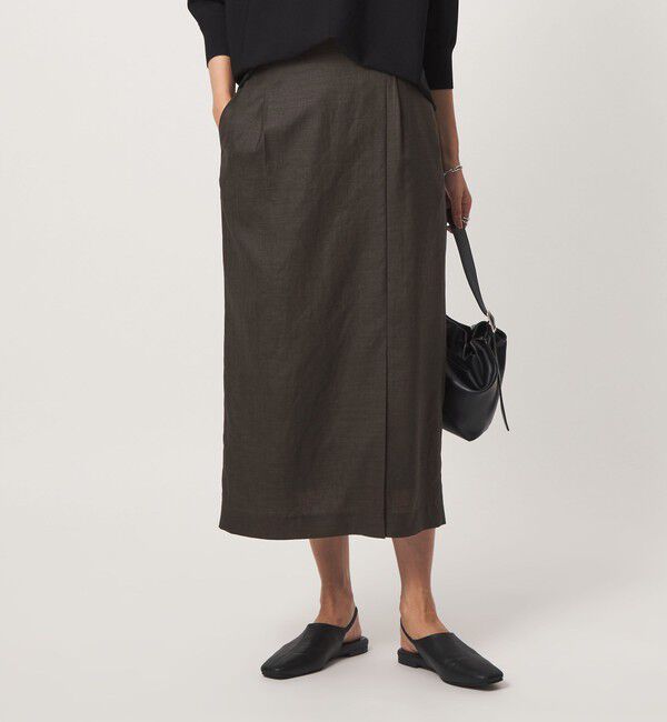 UNITED ARROWS green label relaxing「［size SHORTあり］トリアセ スリット タイト スカート UVカット 通気性」|タイト|DK.GRAY