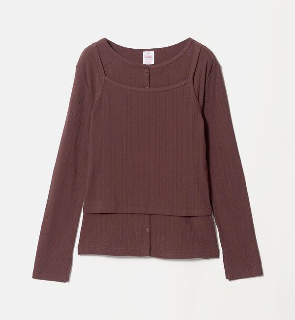 UNITED ARROWS green label relaxing「【別注】＜Healthknit＞レイヤード プルオーバーカットソー」|Tシャツ・カットソー|DK.BROWN