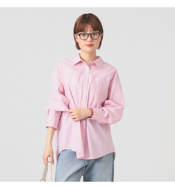 Ray BEAMS 「ストライプ ビッグ シャツ　　26SS 日除け 紫外線対策 冷房対策 レジャー アウトドア 春夏」|シャツ・ブラウス|