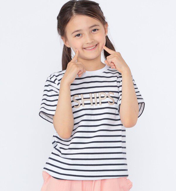 SHIPS KIDS「SHIPS KIDS:100～130cm / SHIPS ロゴ 半袖Tシャツ」|Tシャツ・カットソー|