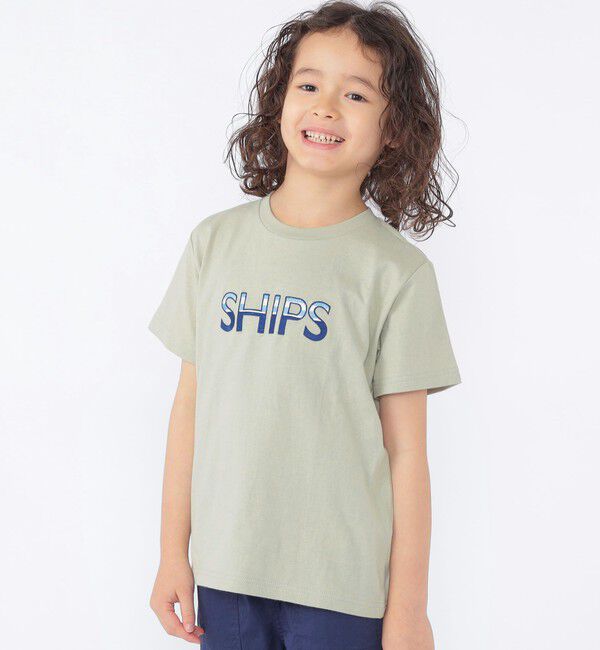 SHIPS KIDS「SHIPS KIDS:100～130cm / SHIPS ロゴ 半袖Tシャツ」|Tシャツ・カットソー|