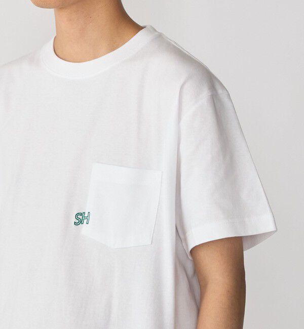 SHIPS「【WEB限定】SHIPS: エンブロイダリー SHロゴ ポケット Tシャツ」|Tシャツ・カットソー|オフホワイト