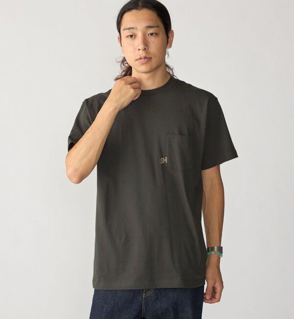 SHIPS「【WEB限定】SHIPS: エンブロイダリー SHロゴ ポケット Tシャツ」|Tシャツ・カットソー|