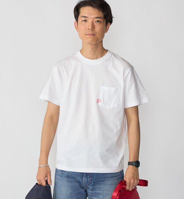 SHIPS「【WEB限定】SHIPS: エンブロイダリー SHロゴ ポケット Tシャツ」|Tシャツ・カットソー|