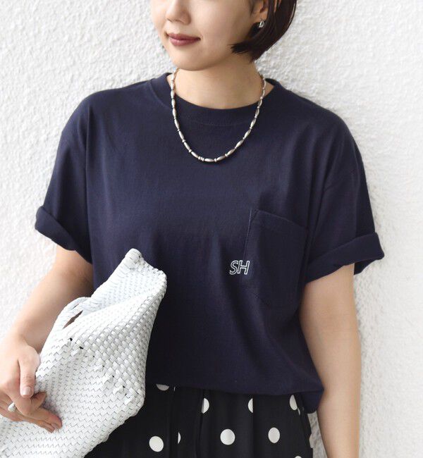 SHIPS「【WEB限定】SHIPS: エンブロイダリー SHロゴ ポケット Tシャツ」|Tシャツ・カットソー|