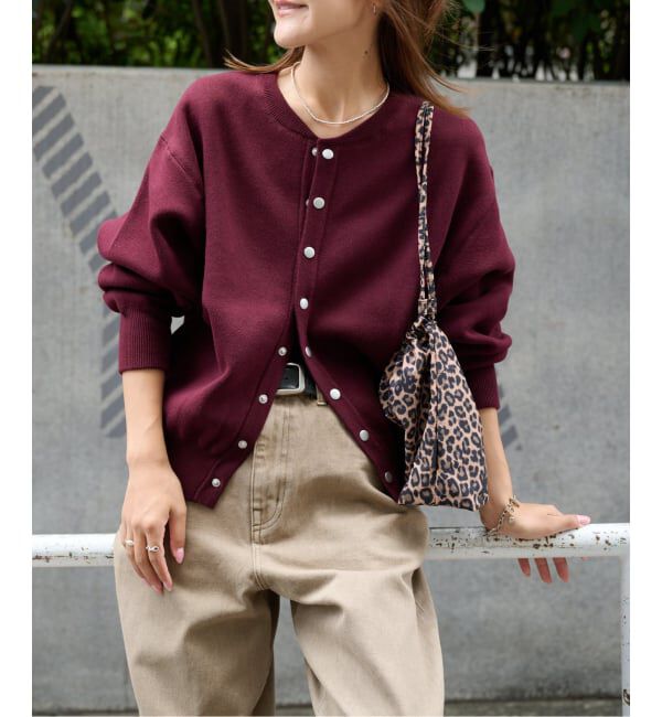 OUTDOOR PRODUCTS Usual Things「≪予約≫追加5 スウェットライクカーデ」|カーディガン|ボルドー