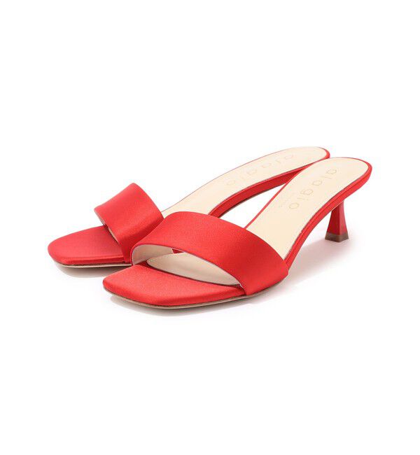 TOMORROWLAND GOODS「alagio SATIN MULE SARA ヒールサンダル」|サンダル|35 レッド