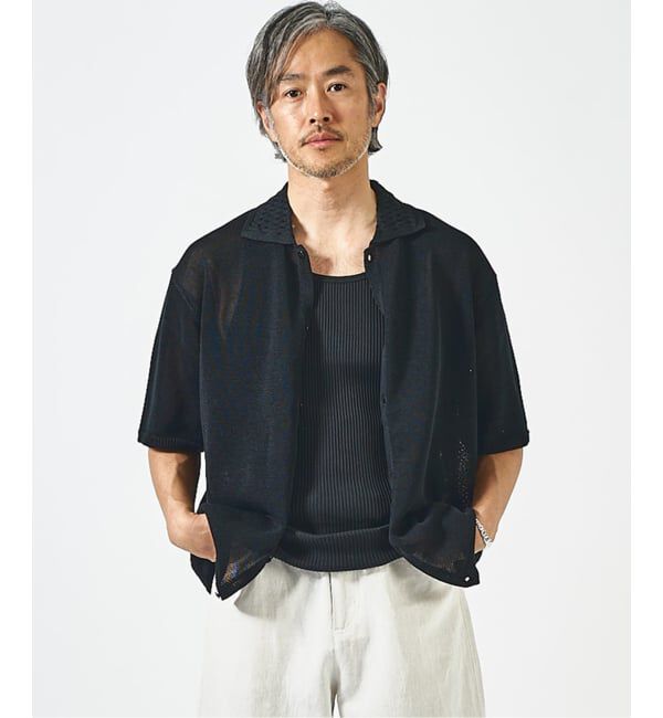 EDIFICE「《EDIFICE by PIPPIOLINO》GIMA クロシェ シャツ」|シャツ・ブラウス|ブラック