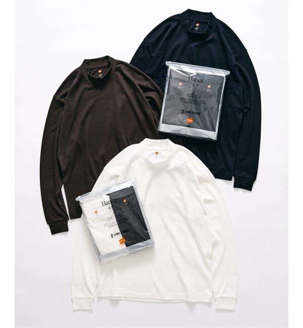 417 EDIFICE「【Hanes&times;417 EDIFICE】別注 CLEAR CUT COTTON SMOOTH MOCK NECK（MODERN FIT）」|Tシャツ・カットソー|