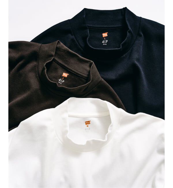 417 EDIFICE「【Hanes&times;417 EDIFICE】別注 CLEAR CUT COTTON SMOOTH MOCK NECK（MODERN FIT）」|Tシャツ・カットソー|