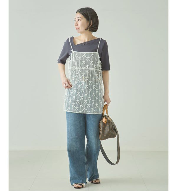 journal standard L'essage「スパンテレコ半袖アシンメトリープルオーバー」|Tシャツ・カットソー|