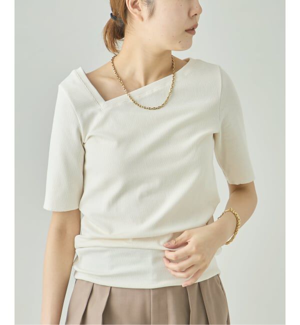 journal standard L'essage「スパンテレコ半袖アシンメトリープルオーバー」|Tシャツ・カットソー|