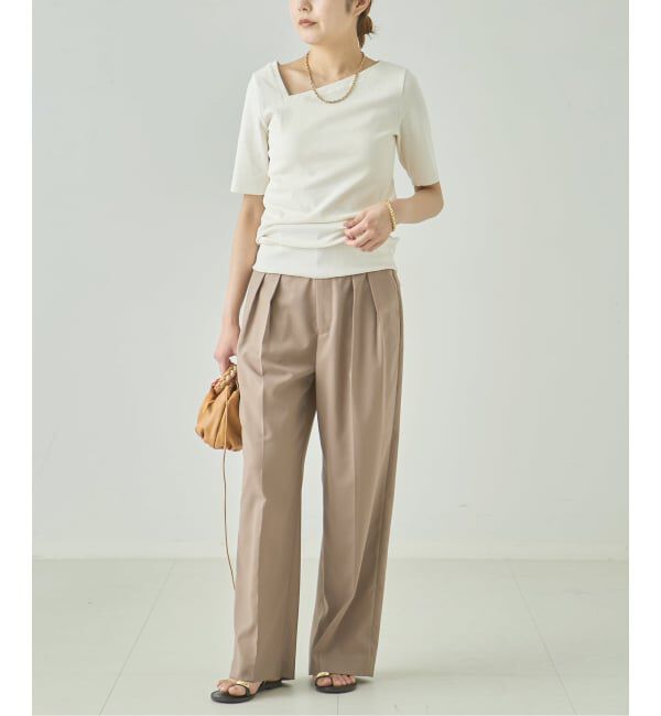 journal standard L'essage「スパンテレコ半袖アシンメトリープルオーバー」|Tシャツ・カットソー|