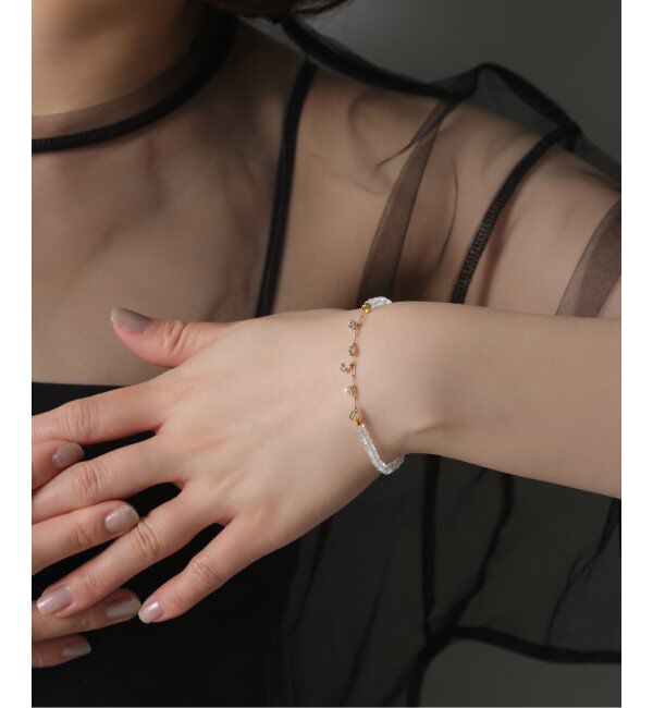 Lilas by Spick&Span「トパーズビーズチェーンモチーフブレスレット K10」|ブレスレット・バングル|