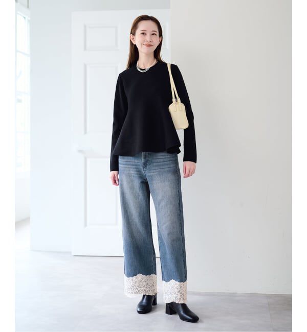 U by SPICK&SPAN「《予約》ペプラムニット」|ニット・セーター|