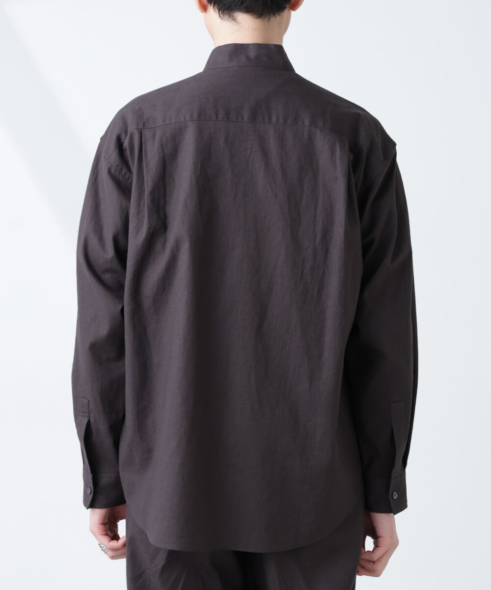 nano･universe「「BELGIUM LINEN FABRICS」リネンコットンスタンドカラーシャツ」|シャツ・ブラウス|