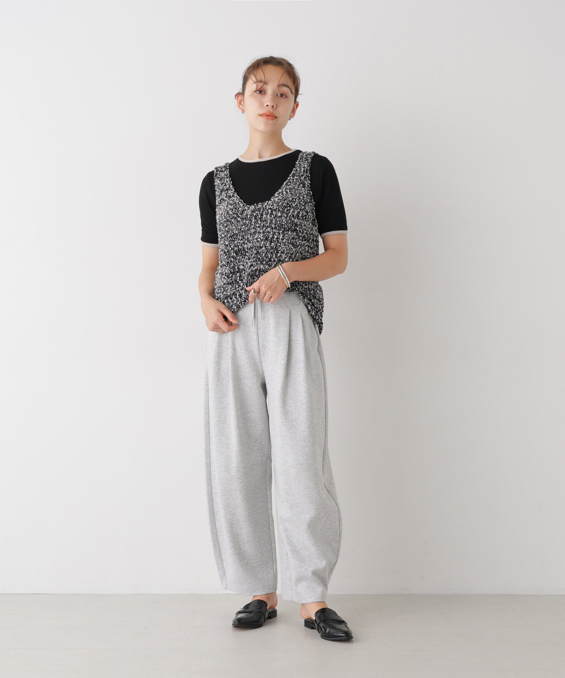 NANO universe「WEB限定/ベロアパイピングリンガーTシャツ」|Tシャツ・カットソー|