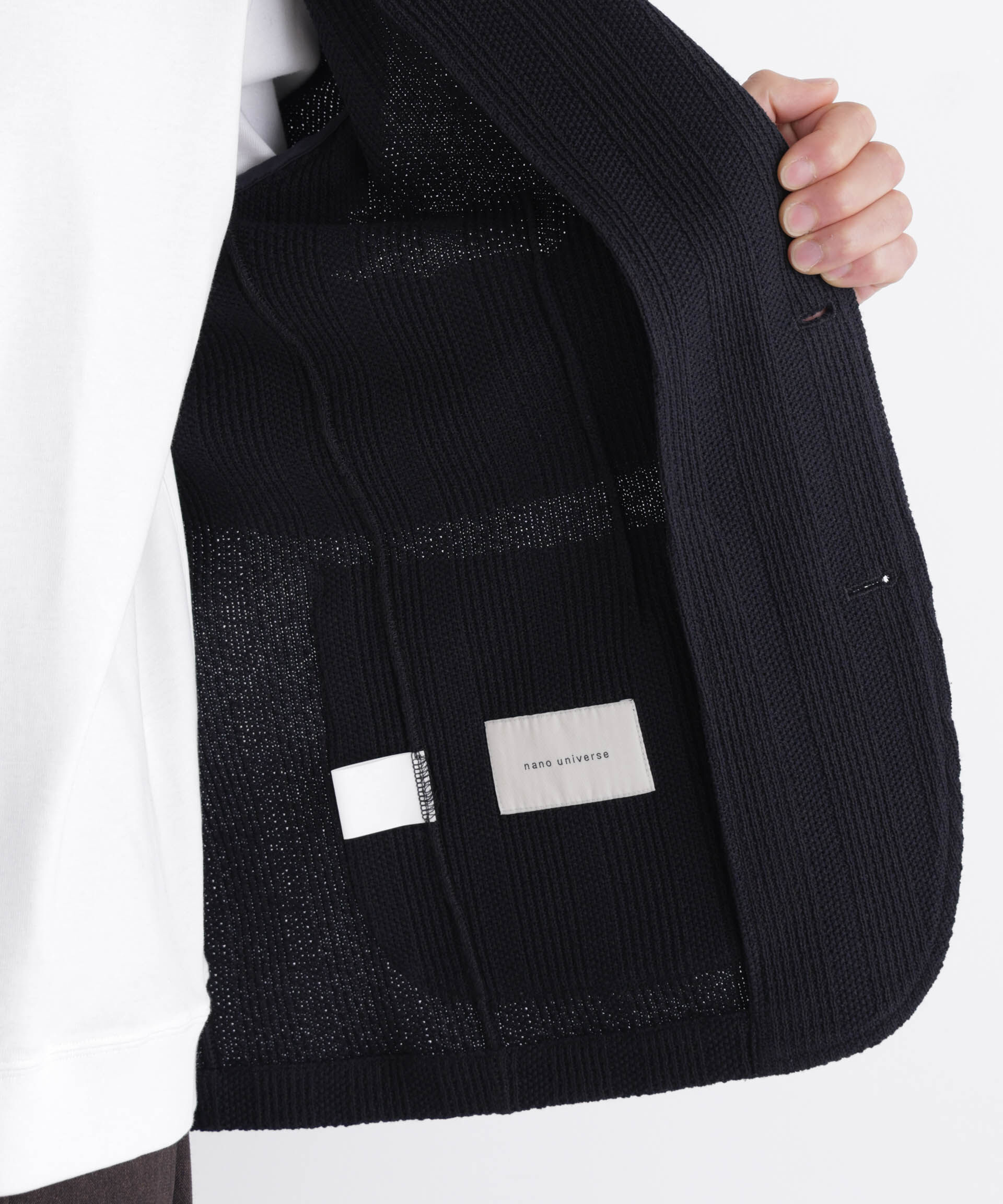 NANO universe「｢DamerinoJacket｣TEXBRID(R) リンクスストライプジャージージャケット」|テーラードジャケット|