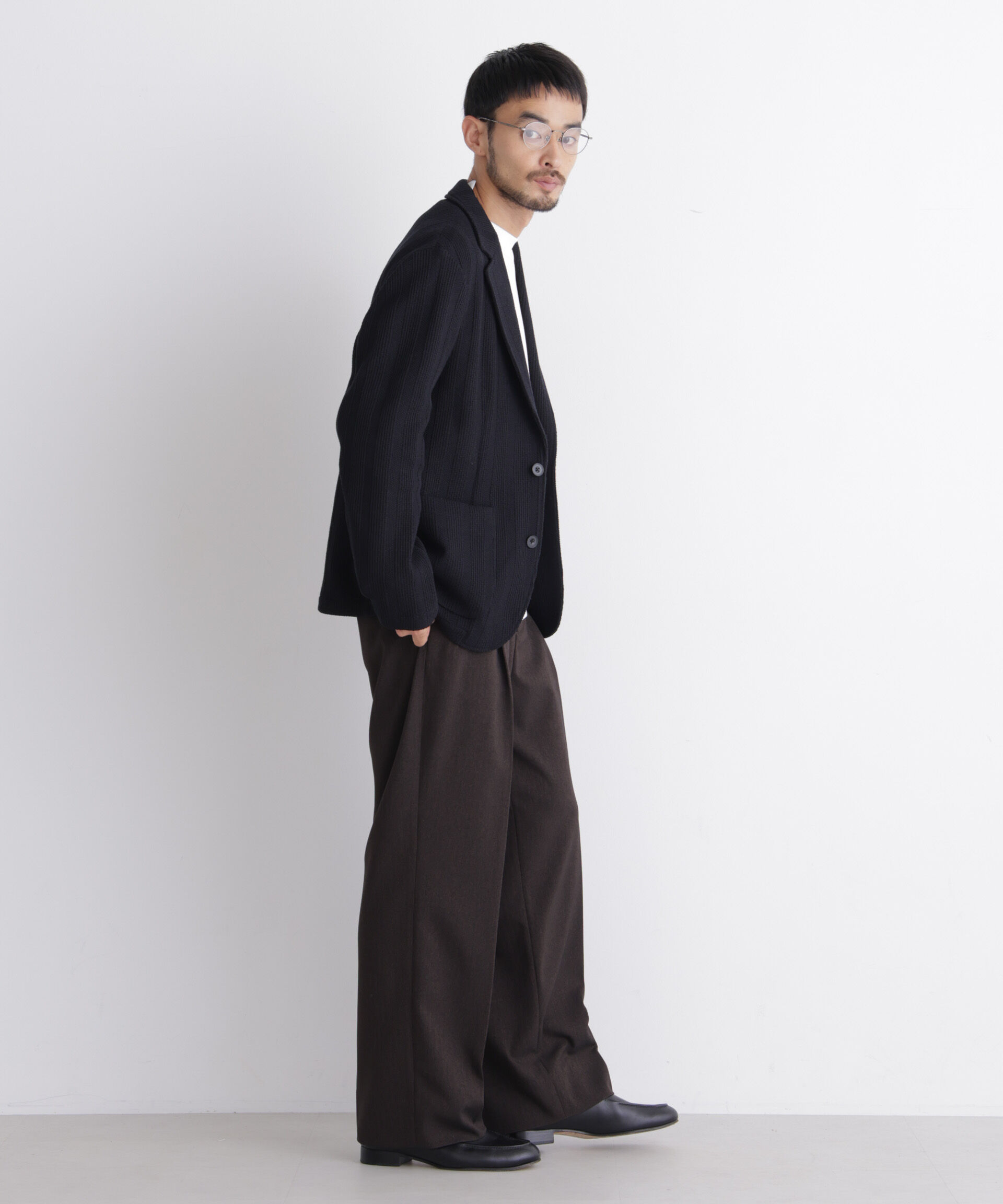 NANO universe「｢DamerinoJacket｣TEXBRID(R) リンクスストライプジャージージャケット」|テーラードジャケット|