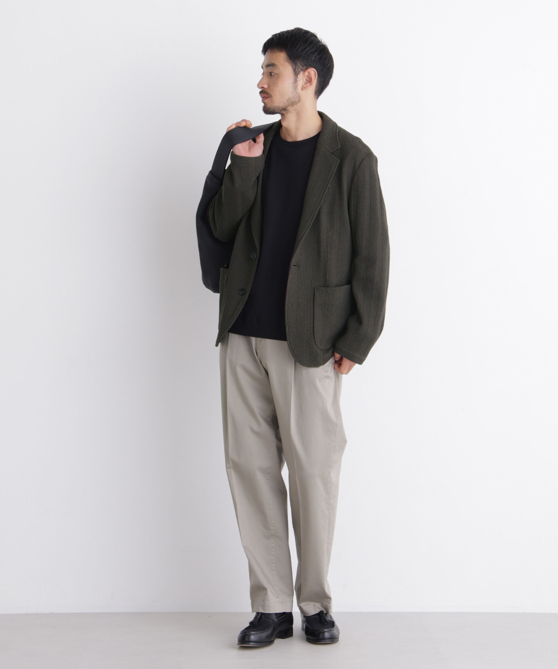 NANO universe「｢DamerinoJacket｣TEXBRID(R) リンクスストライプジャージージャケット」|テーラードジャケット|
