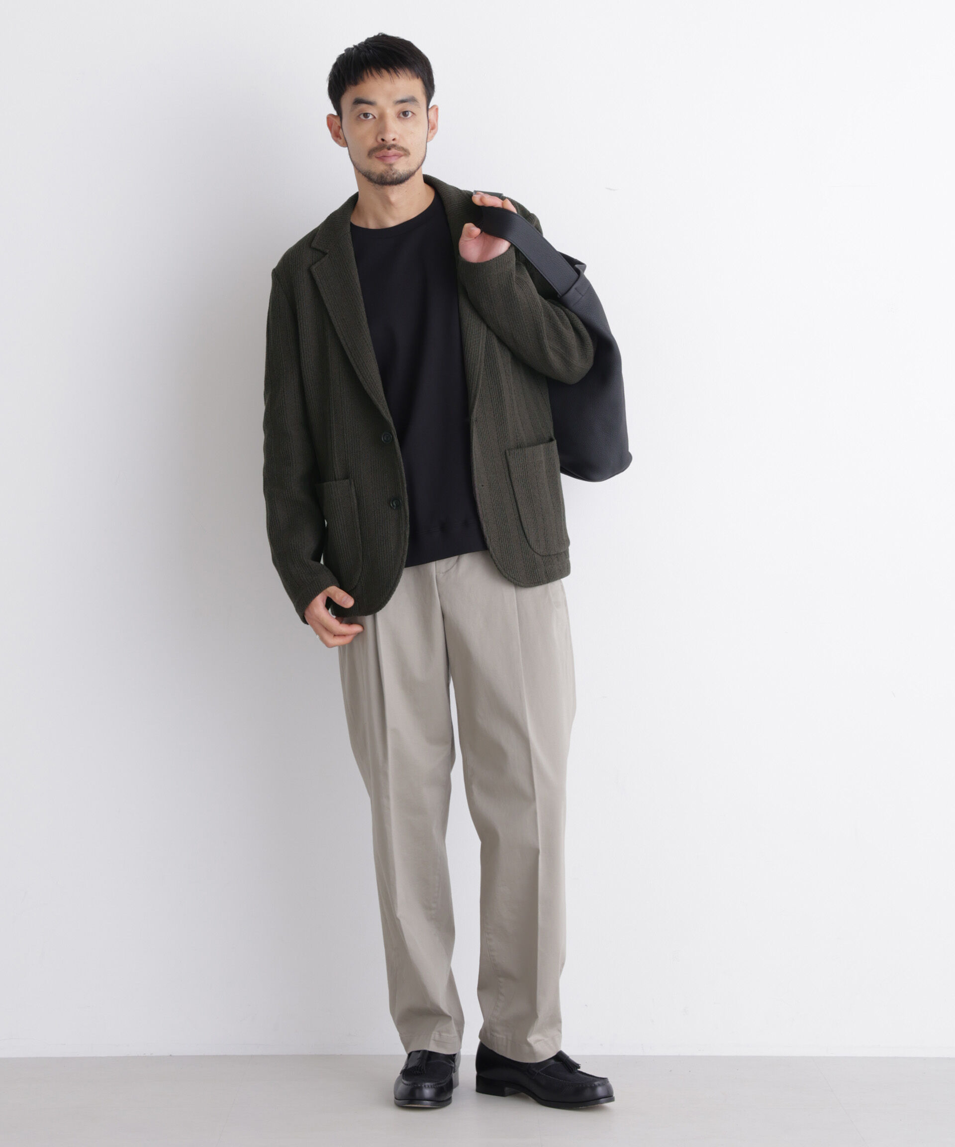NANO universe「｢DamerinoJacket｣TEXBRID(R) リンクスストライプジャージージャケット」|テーラードジャケット|