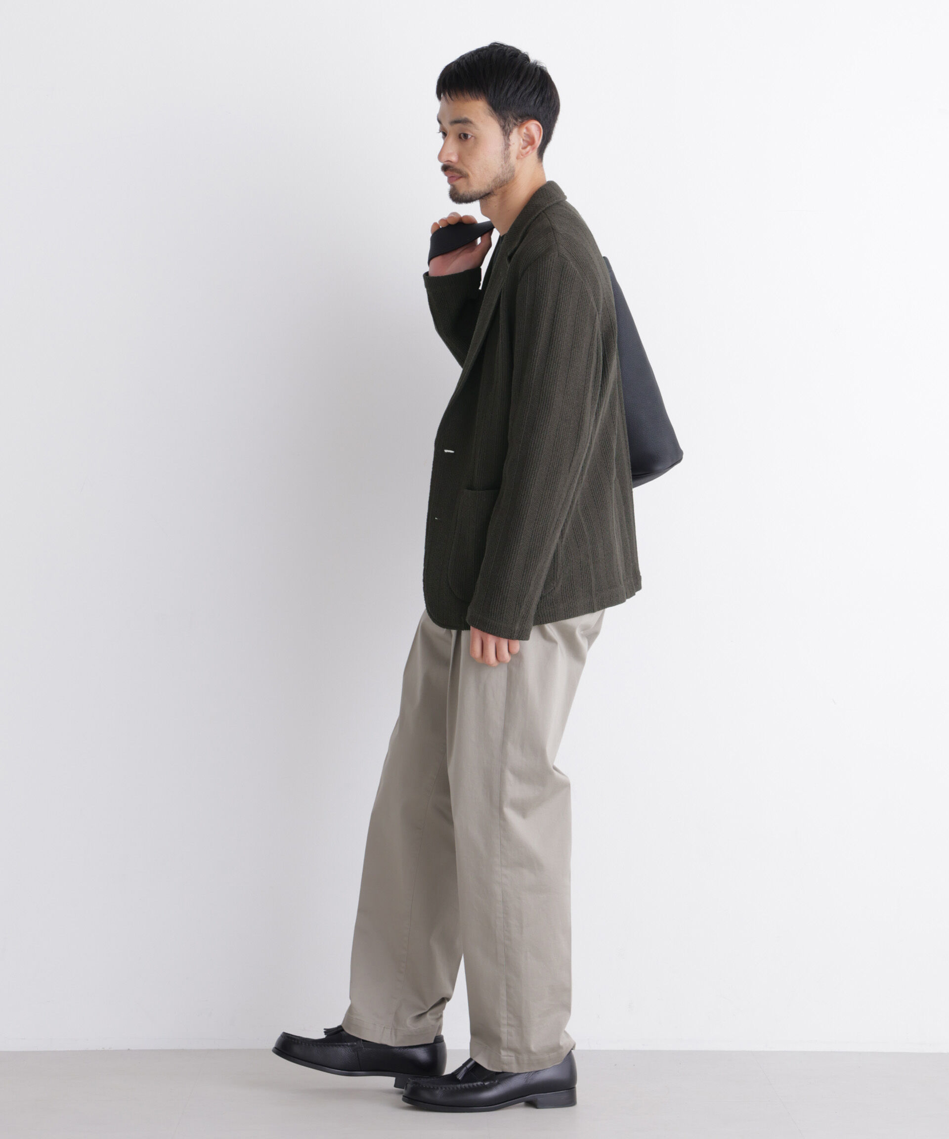 NANO universe「｢DamerinoJacket｣TEXBRID(R) リンクスストライプジャージージャケット」|テーラードジャケット|