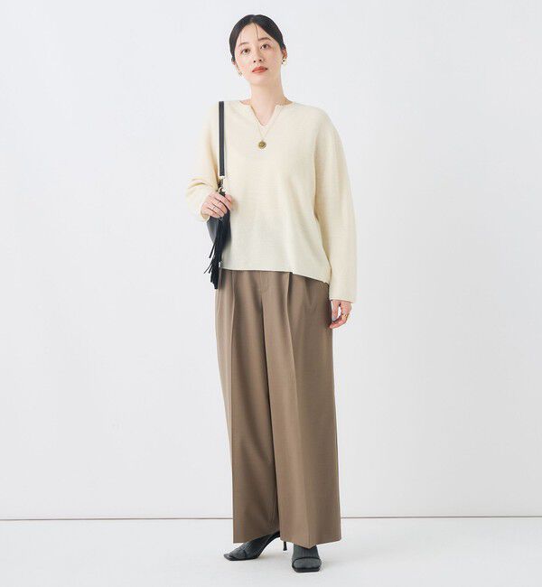 NOLLEY'S「【一部WEB限定サイズ】《抗ピル/防シワ》ウォッシャブルポリウール梳毛タックワイドパンツ」|その他|