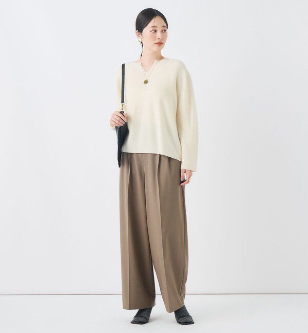 NOLLEY'S「【一部WEB限定サイズ】《抗ピル/防シワ》ウォッシャブルポリウール梳毛タックワイドパンツ」|その他|
